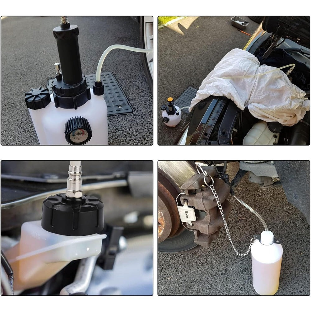 85 mm Brake Bleed Kit 3L Brake Bleed Manual Brake Fluid Bleed Kit Pressure Bleeder with 1L Brake Fluid Extractor Brake Fluid Bleed Kit For European Cars Lorries Trucks ABS Systems