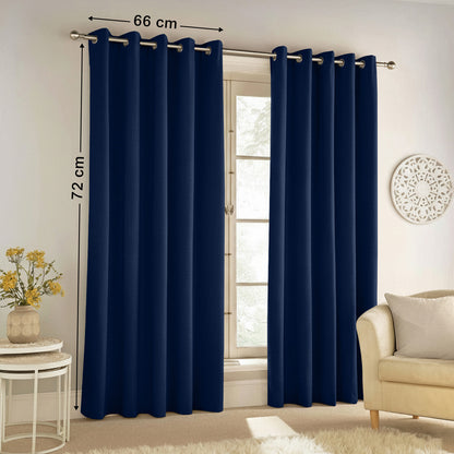 2pcs Full Blackout Eyelet Curtains – Thermal Insulated & Soundproof Drapes, Energy-Saving, Noise Reducing, perfect for Bedroom, Living Room & Home Decoration, Includes Matching Ties
