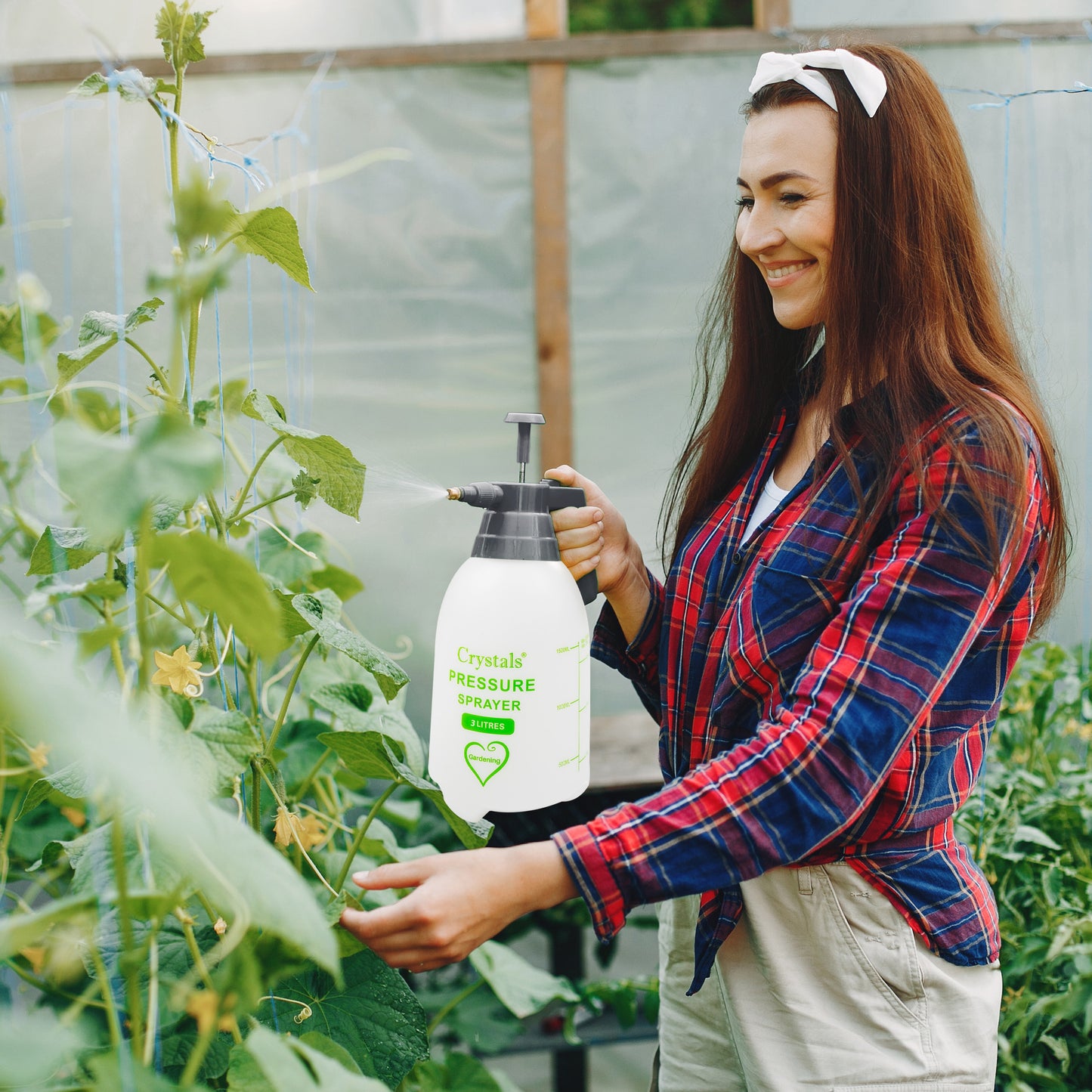 3L Pressure Spray Bottle – Handheld Garden Sprayer with Adjustable Nozzle, Manual Pump Action for Weed Killer, Fertiliser, Cleaning – Heavy Duty Portable Chemical Sprayer for Outdoor Use