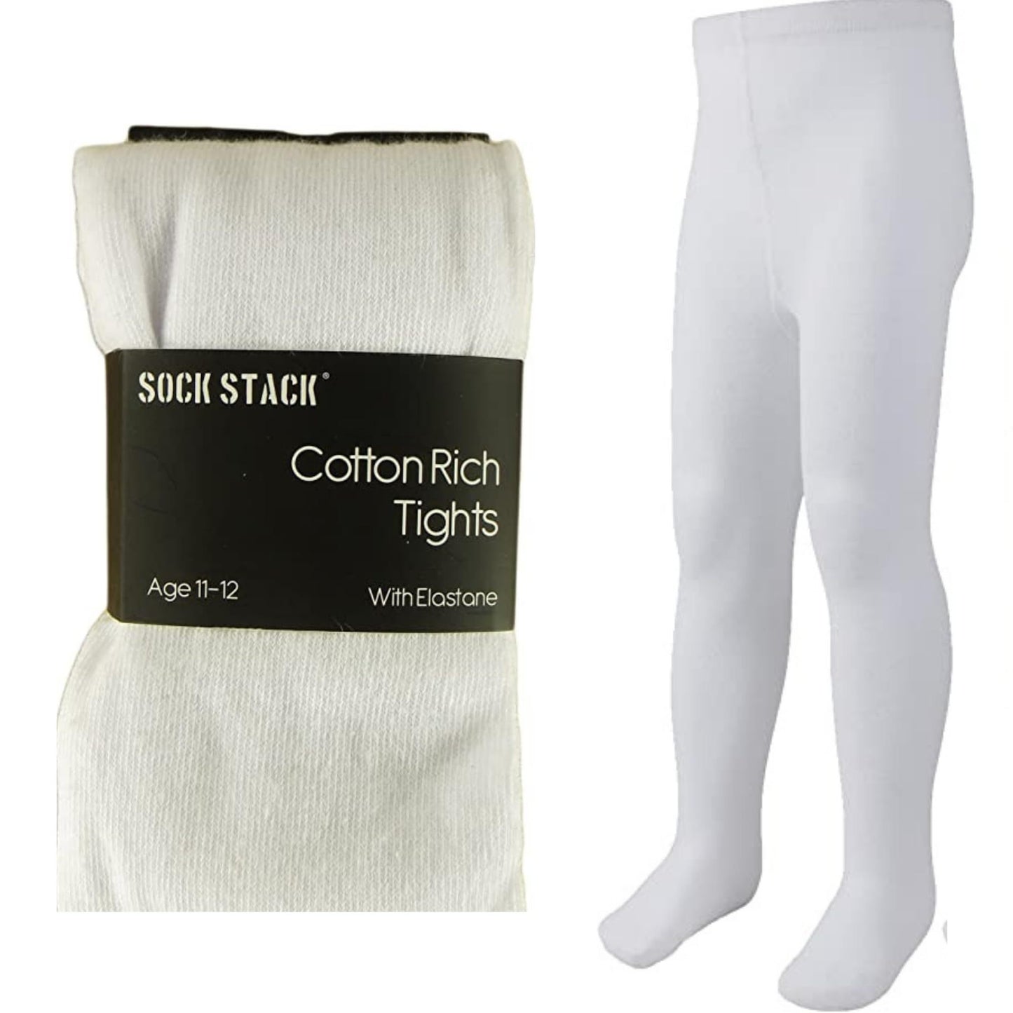Pack Of 6 Girls Tights, School Uniform Multipack Soft Cotton Rich Winter Tights (3-12 Years)