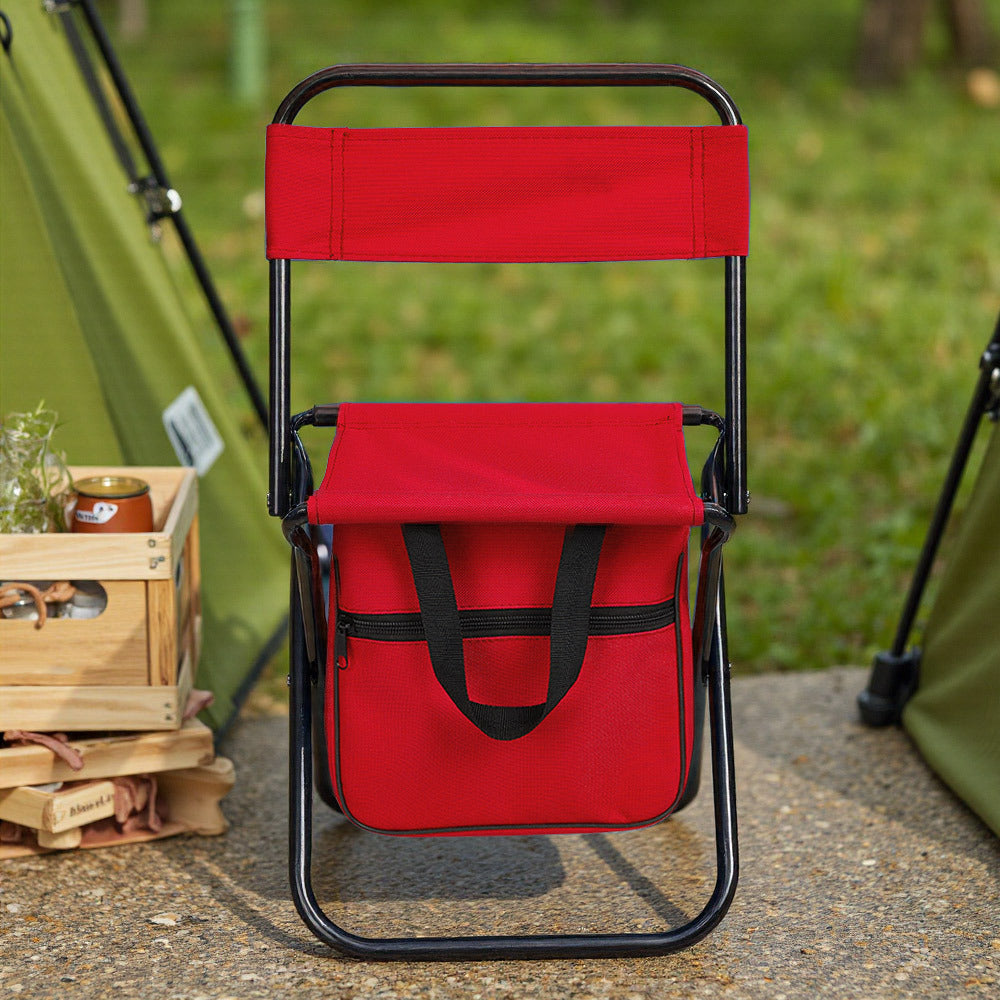 1PC Folding Chair with Storage, Foldable Fishing Seat Lightweight Chair, Portable Chair Home, Small/Large More Colors