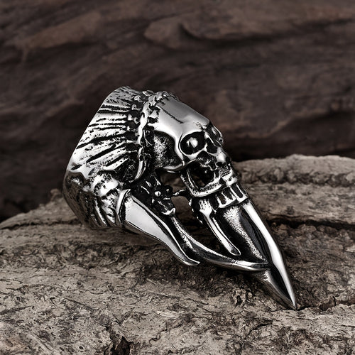 European and N Personality Exaggerated Claw Stainless Steel for Man Punk Ring