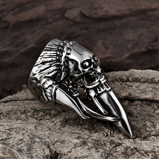 European and N Personality Exaggerated Claw Stainless Steel for Man Punk Ring