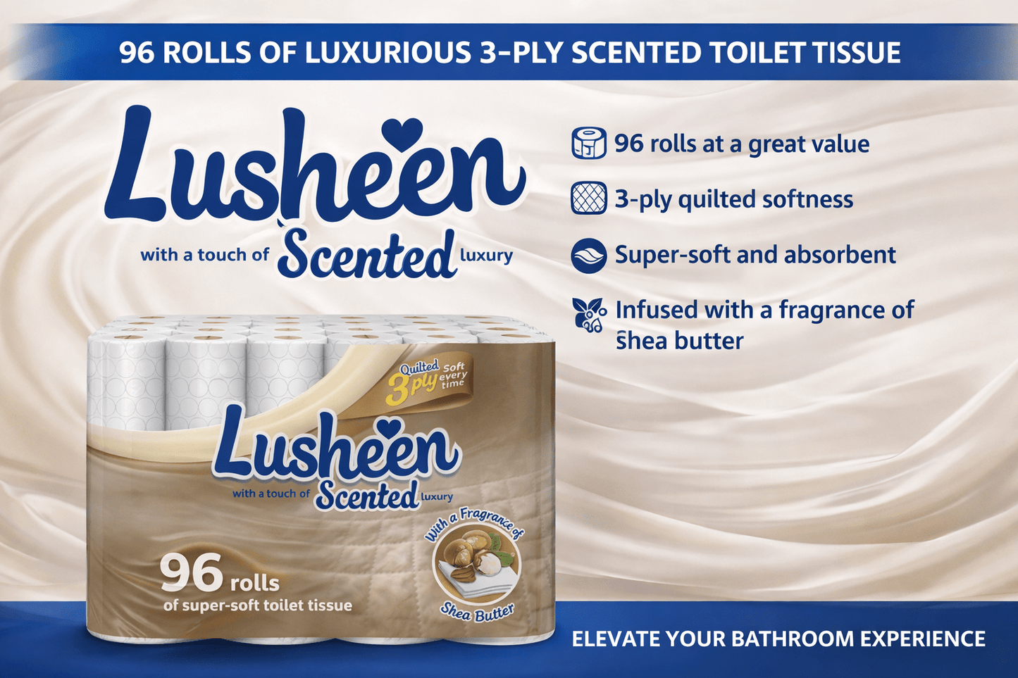 96 Rolls Toilet Tissue – 3 Ply – Extra Long 150 Sheets – Soft & Strong Bulk Pack – Long Lasting Family Size