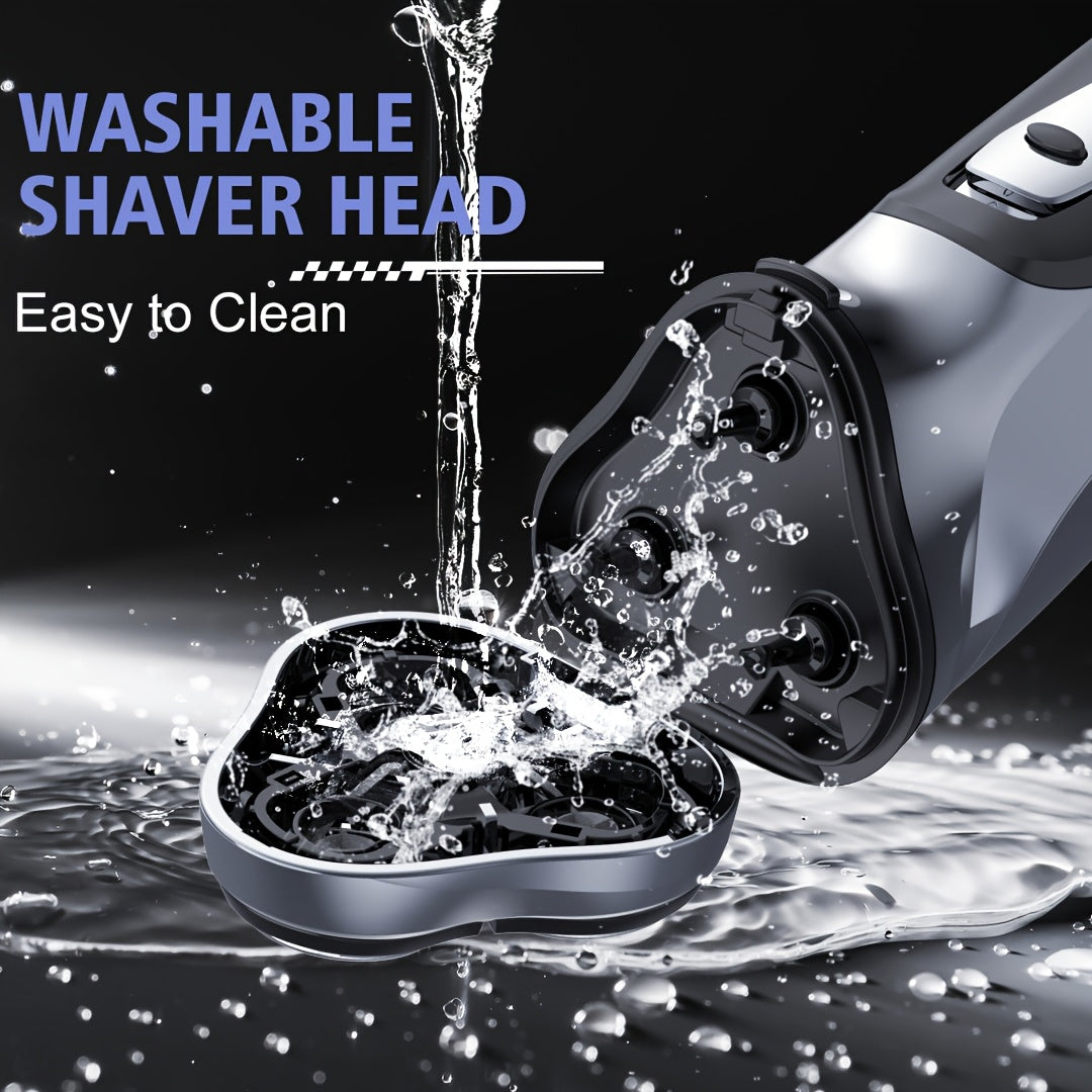 SEJOY Men' Electric Razor - Wet/Dry Shaver with Pop-Up Trimmer, 1-Hour Quick Charge, 3D Floating Head & LCD Power Display - Rechargeable - Shaver Suitable for Face & Body Hair