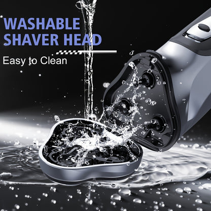 SEJOY Men' Electric Razor - Wet/Dry Shaver with Pop-Up Trimmer, 1-Hour Quick Charge, 3D Floating Head & LCD Power Display - Rechargeable - Shaver Suitable for Face & Body Hair