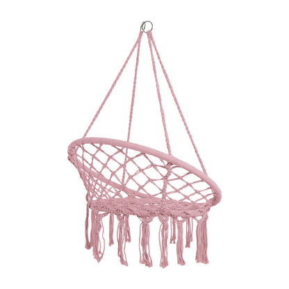 Balcony Rocking Chair, Courtyard Woven Hanging Basket, Hanging Cotton Rope Iron Ring Hanging Chair, Suitable for Indoor, Outdoor, Home, Balcony, Courtyard, Garden, Maximum Load Capacity: 200kg, Material: Iron Ring, Cotton Rope (No Include Cushion)