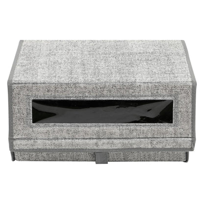 Taylor & Brown Set of 2 Large Fabric Stackable Shoe Storage Boxes with Lid & Transparent Window