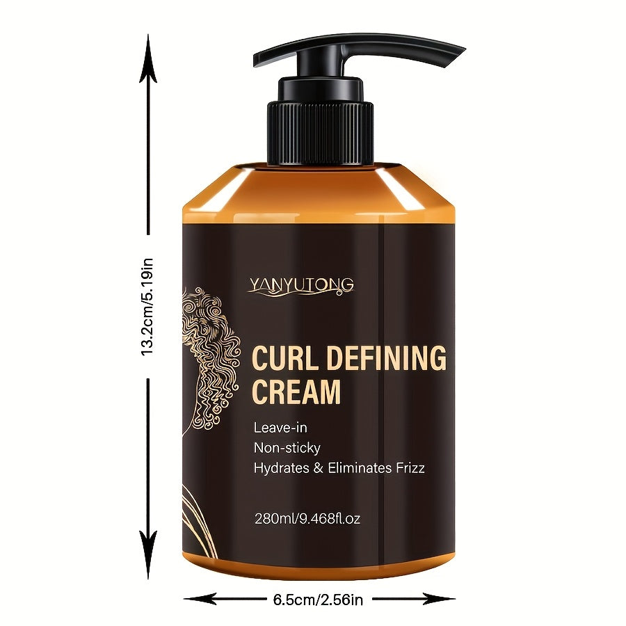 280Ml Curl Cream Containing Moroccan Argan Oil, Castor Oil, Rosemary Essential Oil Defining Curl Cream Increasing Hair Shine And Volume Suitable for Wavy And Curly Hair Moisturizing Hair Deep Care Styling Cream