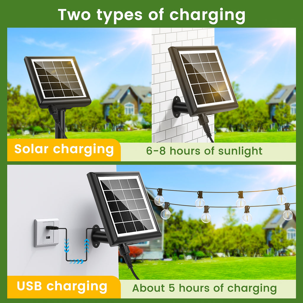 Solar G40 Garden String Lights with Remote Control