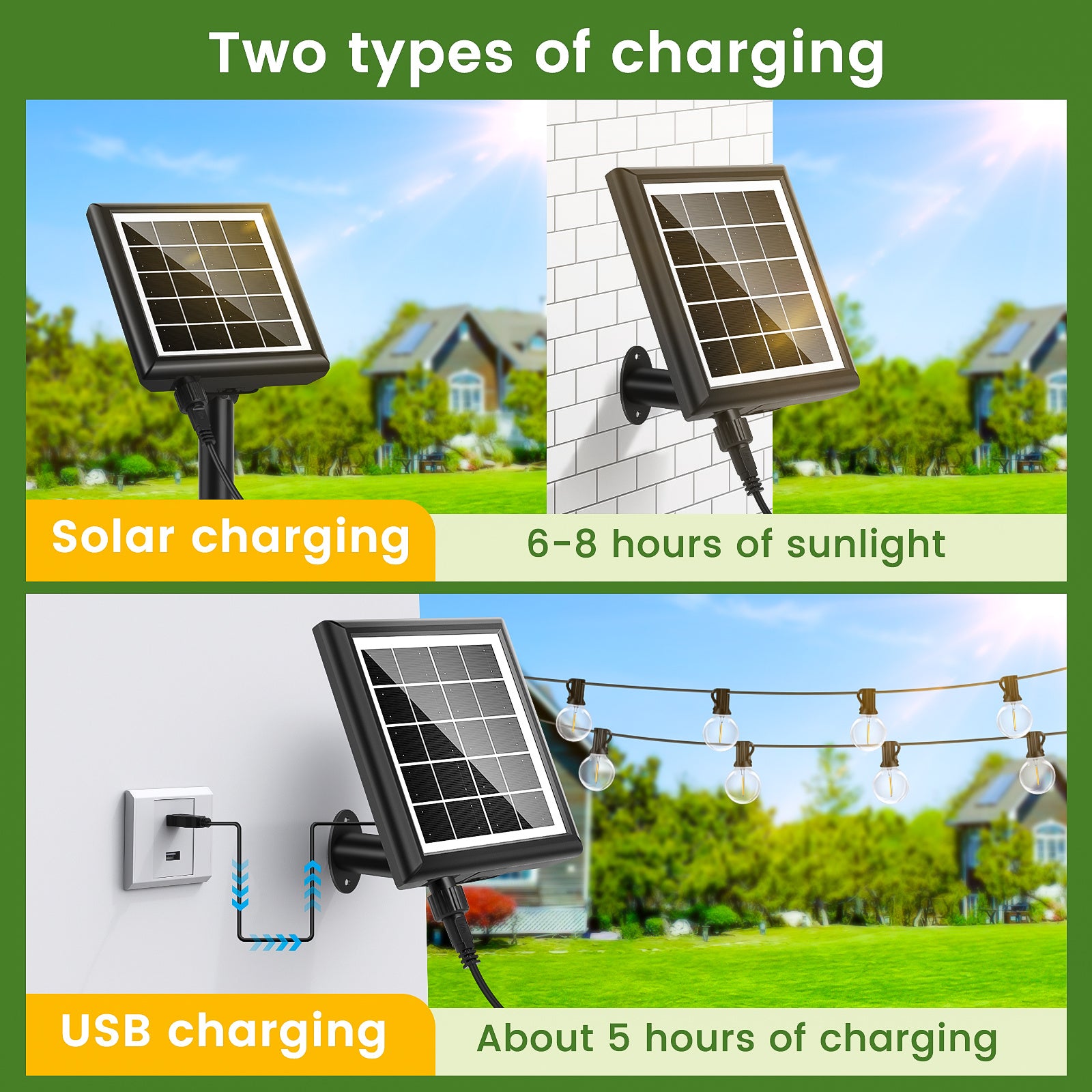 Solar G40 Garden String Lights with Remote Control