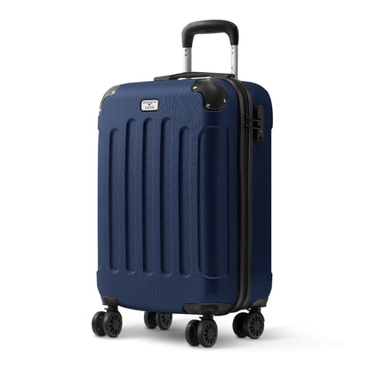 LUGG 55x35x23cm Skywander Lightweight Travel Cabin Bag Carry On Approved Suitcase ABS Shell Protection Water Resistant & Safe Locking System Easyjet Overhead Compliant (20inch)