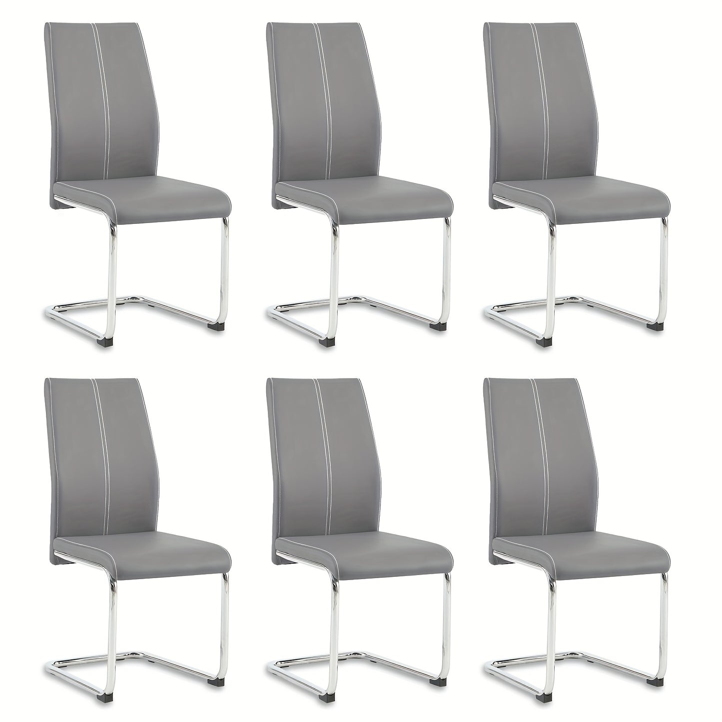 Modern Cantilever Dining Chair - Neutral Leather And Metal Design, Ergonomically Comfortable for Today'S Living Areas