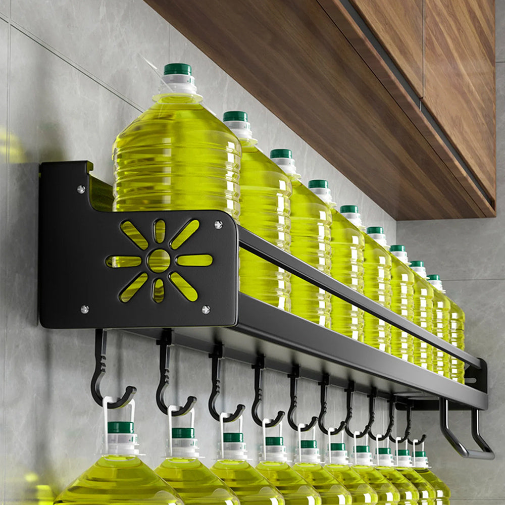 Wall-Mounted Kitchen Storage Shelf Kitchen Hook Rack Wall Mounted Utensil Rack Kitchen Shelf Organiser Spice Racks