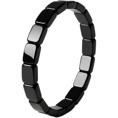 Men'S Hematite Bracelet, Regain Your Edge And Confidence Natural Hematite Stone Bead Stretch Bracelet Inspirational Gift Jewelry