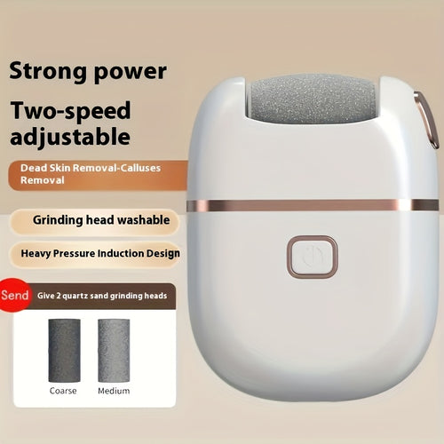1pc Rechargeable Electric Foot Grinder, with Three Replaceable Grinding Heads, Including a Thickness Grinding Head for Polishing Thick, Portable and Easy to Use, USB Charging