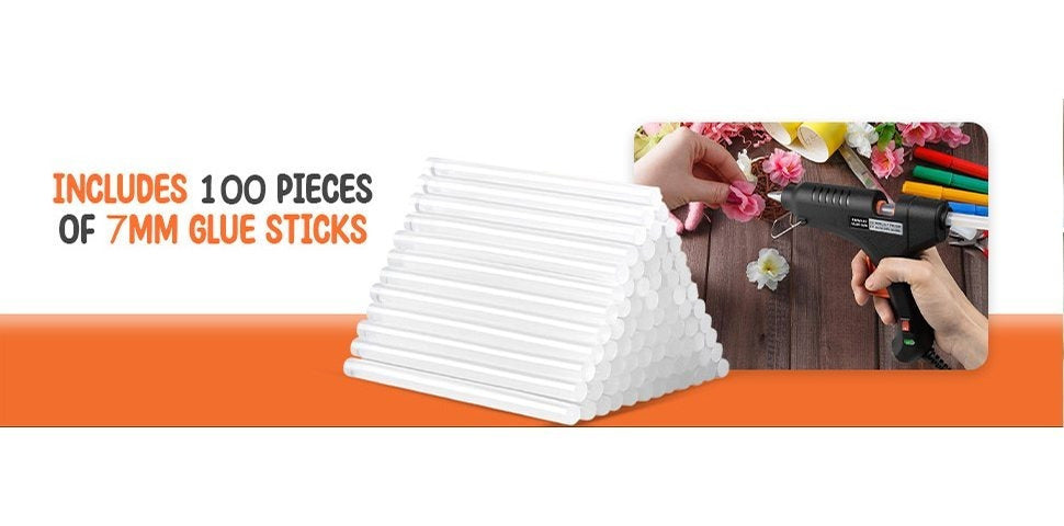 My DIY Mini Hot Glue Gun – Pack of 1 (100PCS) & Pack of 2 (200PCS) 7mm Glue Sticks for Crafting and Repairs, 10W Fast Heating Glue Gun with Built-in Safety Stand and Anti-Drip Nozzle