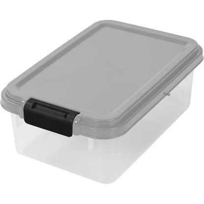Airtight Pet Food Storage Container Set 13L & 37L with Measuring Scoop Stackable on Wheels Dry Dog Cat Food Dispenser Moisture & Pest Proof for Kitchen Pantry Grey