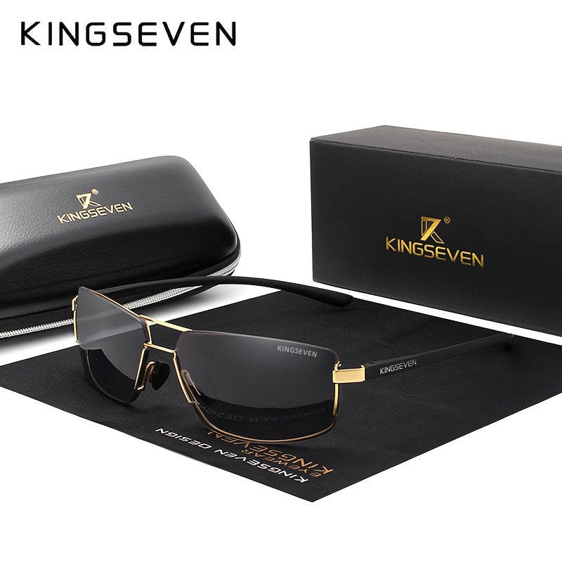 KINGSEVEN Brand Design Classic Square Frame Polarized Glasses for Men Women Driving Eyewear