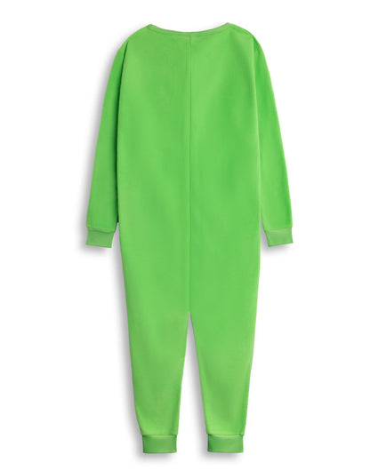 Minecraft Creeper Boys Green Zip-Up Onesie | Long Sleeve Microfleece Sleepwear with Steve & Enderman Print | Kids Gamer Nightwear | Ideal for Bedtime & Lounging | Minecraft Merch - 13-14 Years