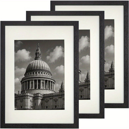 3 Pack A3 Photo Frame 29.7 x 42cm Black/White Picture Frame Wall & Tabletop Frames, Portrait or Landscape Display for Posters, Prints & Certificates