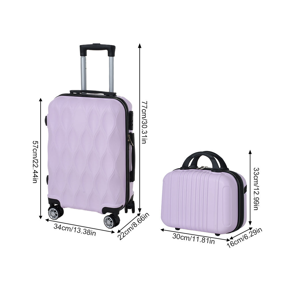Luggage Sets of 2 Piece, Suitcase Set, Cabin Suitcase with Wheels, Hand Luggage Suitcase and Toiletry Bag with Beauty Case, 20''+14'' Inch