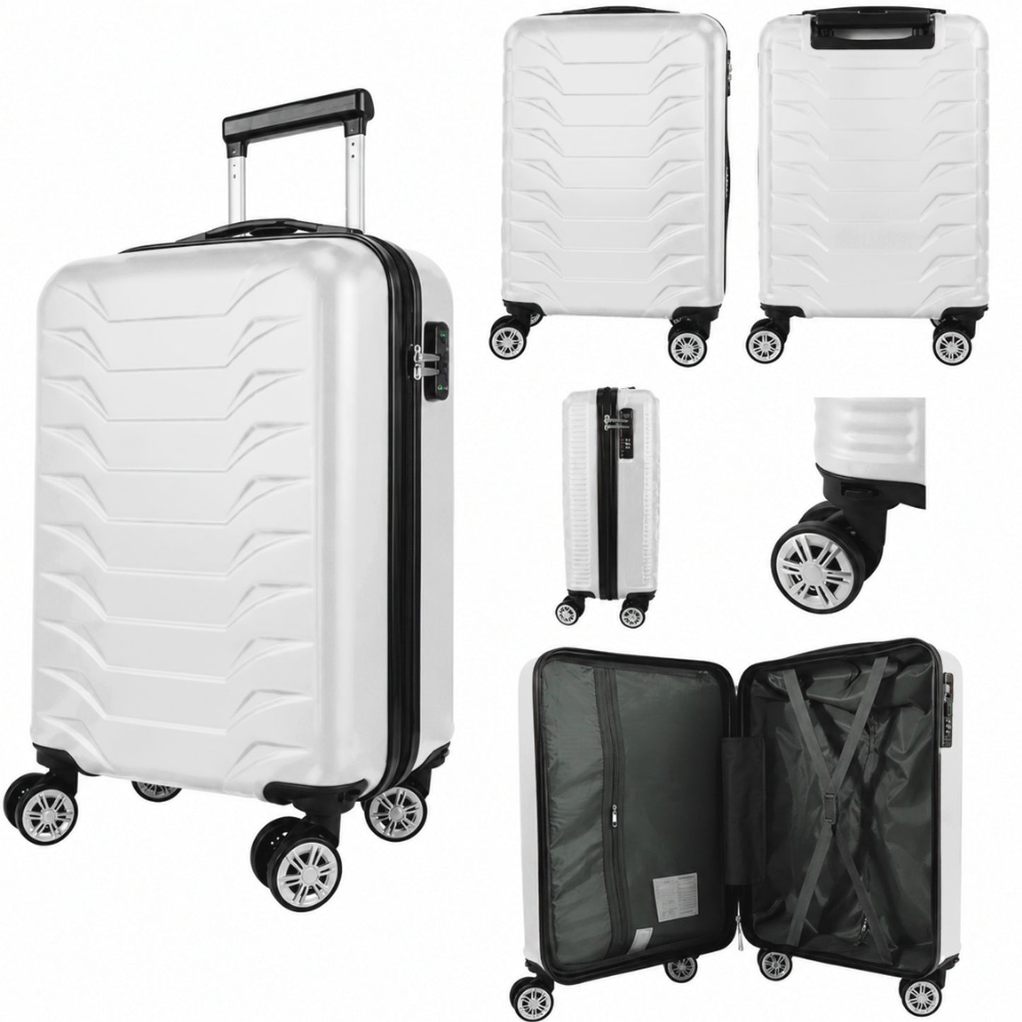 Direct Luggage Underseat Cabin Case 40 x 25 x 20 cm RyanAir Approved Size with Combination Lock and Detachable 360° Wheels T-HC-US-1627