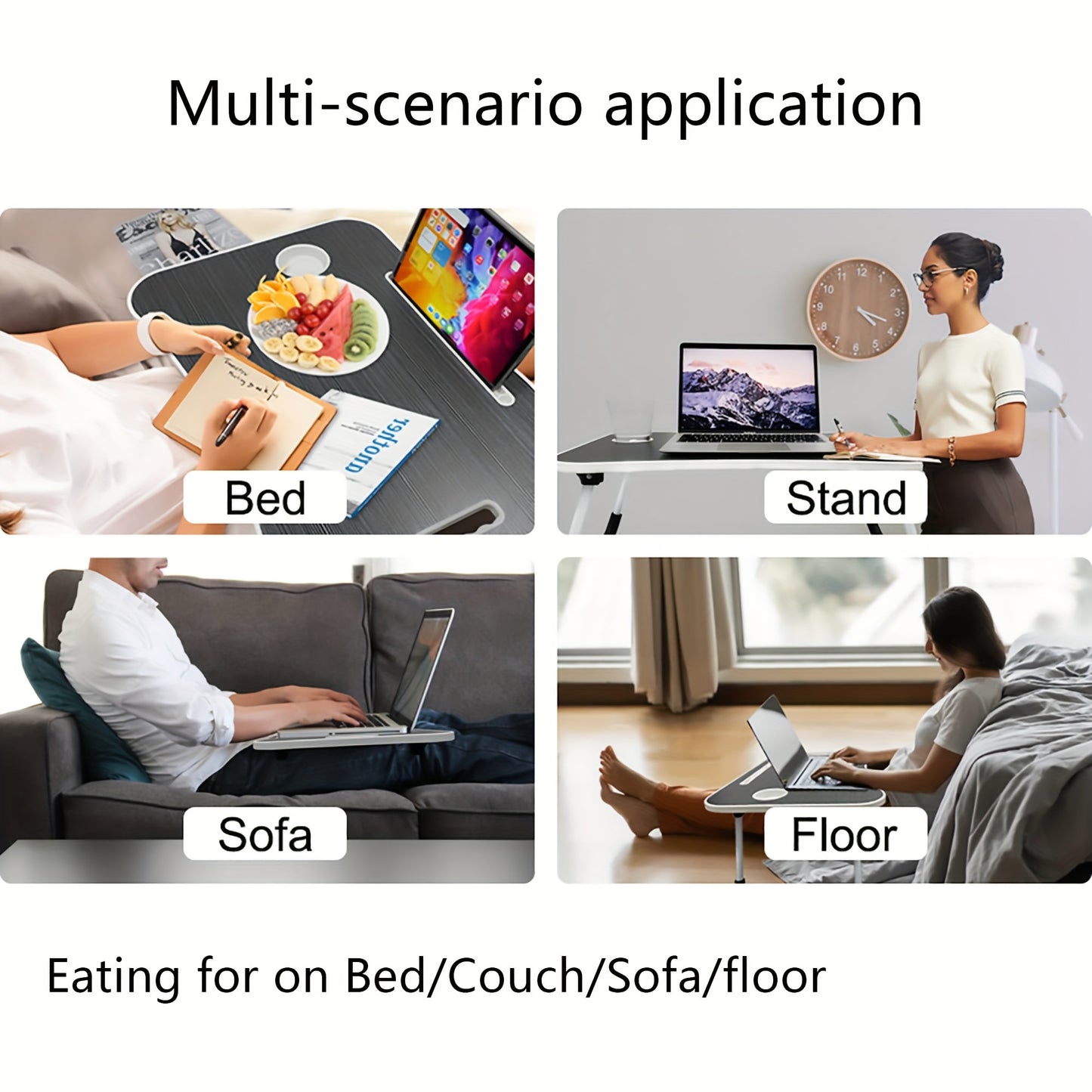 Laptop Bed Table, with Tablet/Book Stand, Laptop Desk for Bed, Lap Desk Notebook Stand Holder with Storage Drawer And Cup Slot, Laptop Computer Stands, Notebook Stand, for On Bed/Couch/Sofa/floor