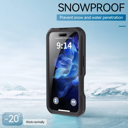 For iPhone 16 Plus 16 Pro Max Waterproof 360° Full Body Case Drop-proof Dustproof Snowproof Built-in Screen Protector Phone Case