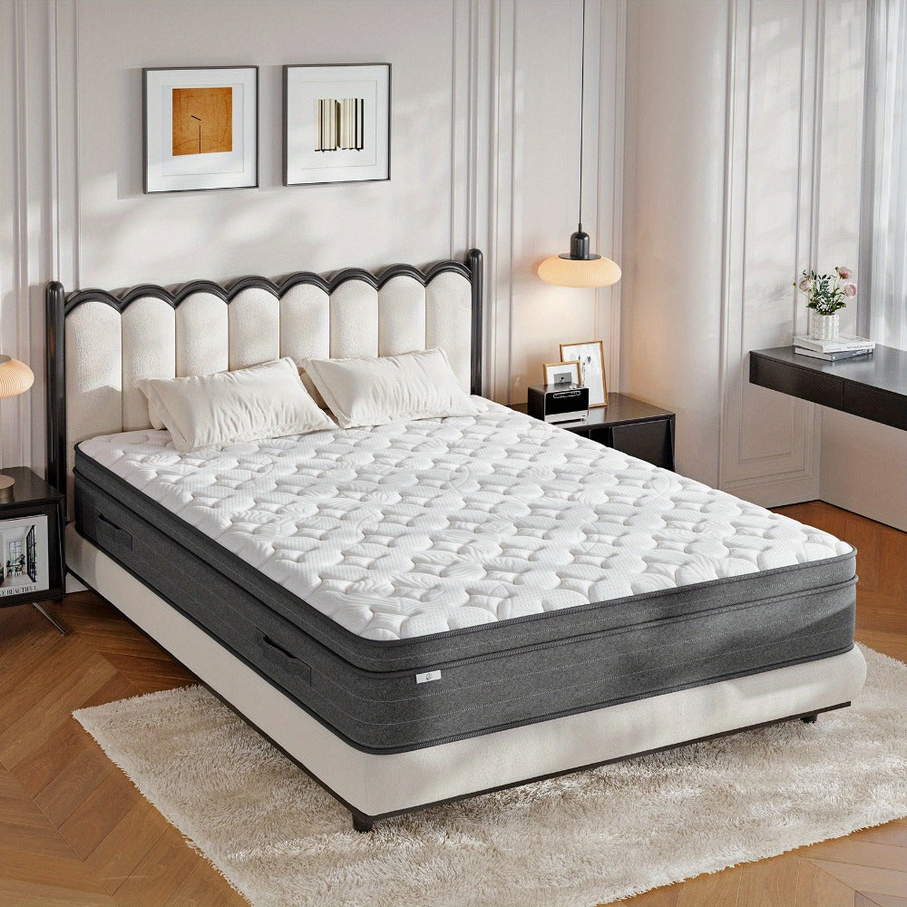 Hybrid Pocket Spring Memory Foam Mattress 25cm 7 Zone Support Orthopaedic Euro Top Hypoallergenic CertiPUR-US Foam Rolled Mattress in a Box All UK Sizes