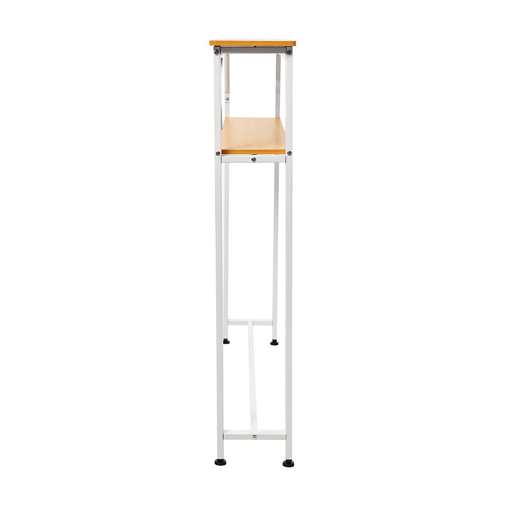 1pc Modern Simple Double Wall Long Narrow Table, Bedside Table At The Foot of The Bed, Long Table Behind The Sofa, and Long Storage Table with Seams, 80*20*100.2cm