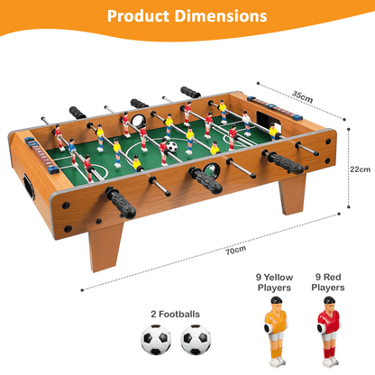 Wooden Table Football Game – Tabletop Foosball Soccer Game – Compact Table Top Football with Accessories, Fun Family Party Game & Xmas Gift Idea