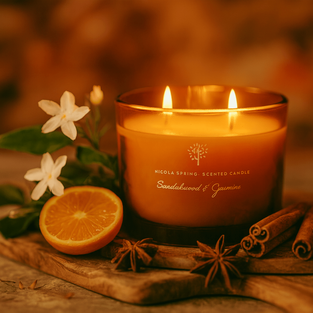 Nicola Spring Scented Candle - 130g/350g - Natural Soy Wax Candles Relaxing Fragrance Gift Set Aromatherapy Candle