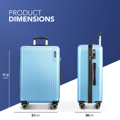 LUGG 76.5 x 50.5 x 30cm Vacay Suitcase ABS Luggage with TSA Indent Lock, Aluminium Trolley Handle, 360° Spinner Wheels, Water-Resistant & Durable Material - Airline Compatible (28inch)
