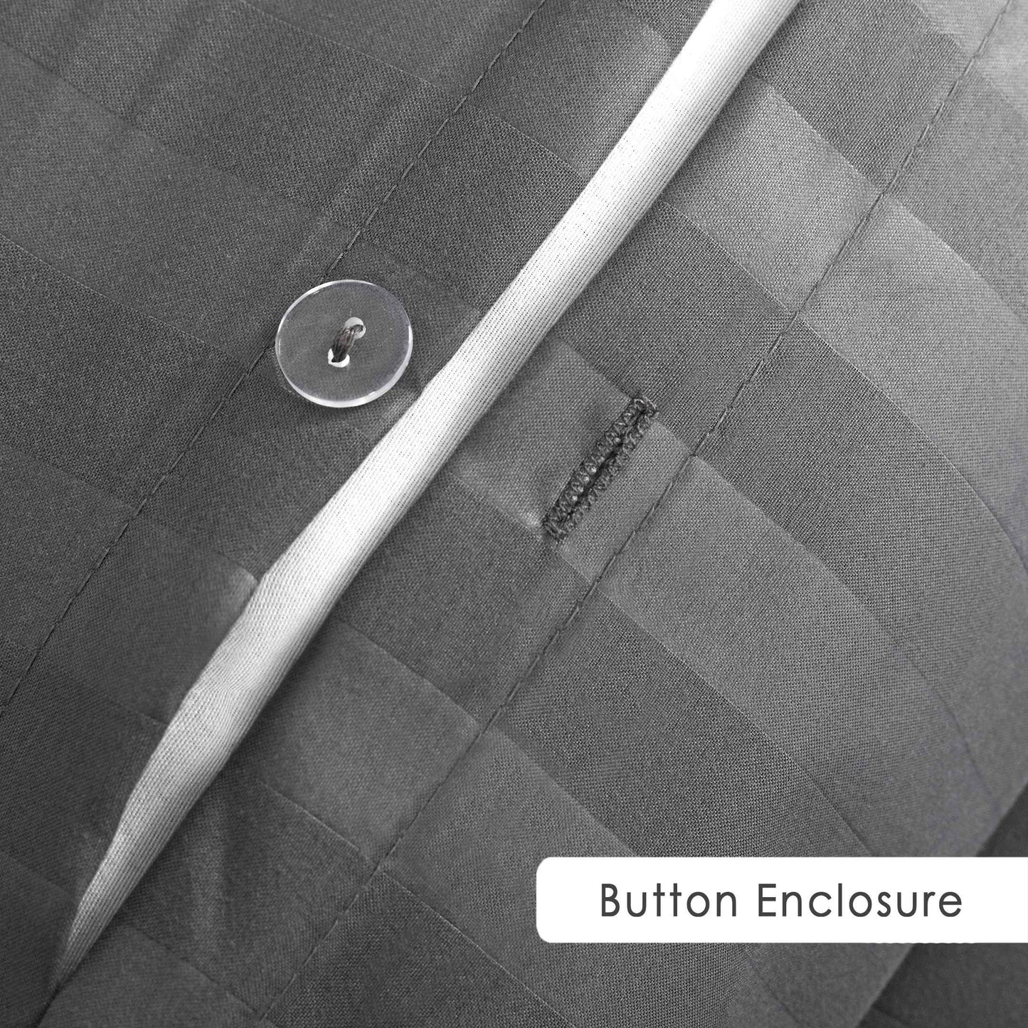 Premium Hotel Quality Satin Stripe Duvet Cover Set Double with Pillowcases | Reversible Soft Quilt Bedding | Easy Care Breathable Luxury Quilt Cover