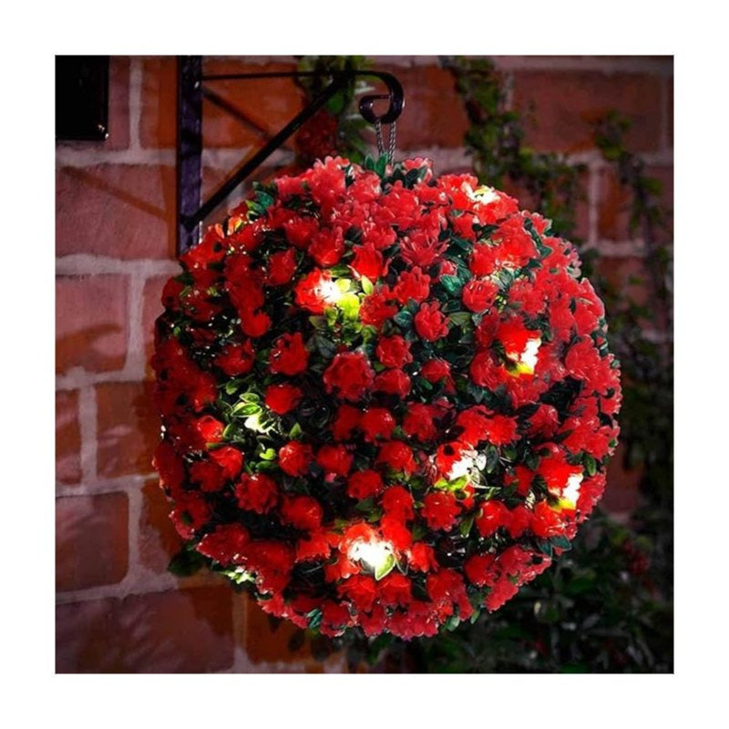 Solalite® 1Pack/4Pack Solar Topiary Balls – 28cm Round Artificial Ball Plants Outdoor with 20 Solar Led Lights, Garden Hanging Balls Sphere Decorative For Wedding, Christmas, Backyard, Balcony, Garden Decor