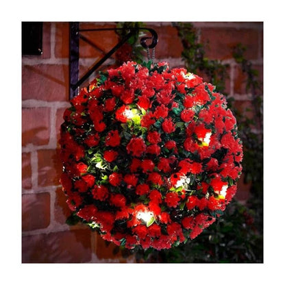 Solalite® 1Pack/4Pack Solar Topiary Balls – 28cm Round Artificial Ball Plants Outdoor with 20 Solar Led Lights, Garden Hanging Balls Sphere Decorative For Wedding, Christmas, Backyard, Balcony, Garden Decor