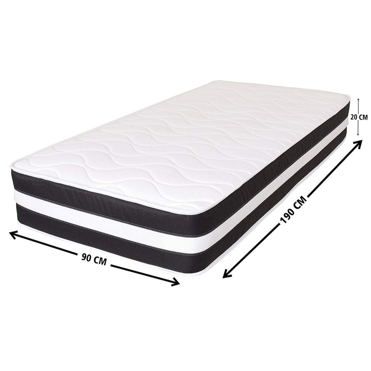 eXtreme comfort 3D Airlfow 8" Deep Micro Quilted Black and White Hybrid Mattress