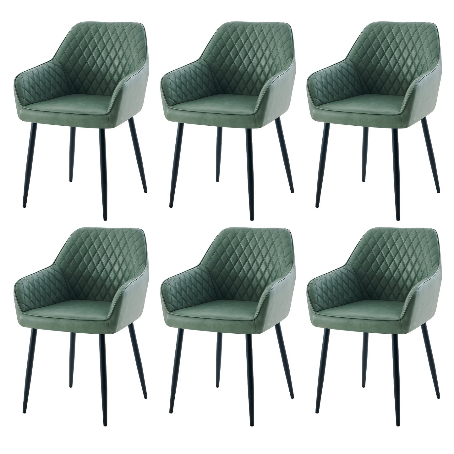 Velvet Dining Chairs with Armrests & Black Metal Legs, Upholstered Armchair 120kg Capacity 43x55x81cm, Set of 1 2 4 or 6 for Dining Room Kitchen Living Room