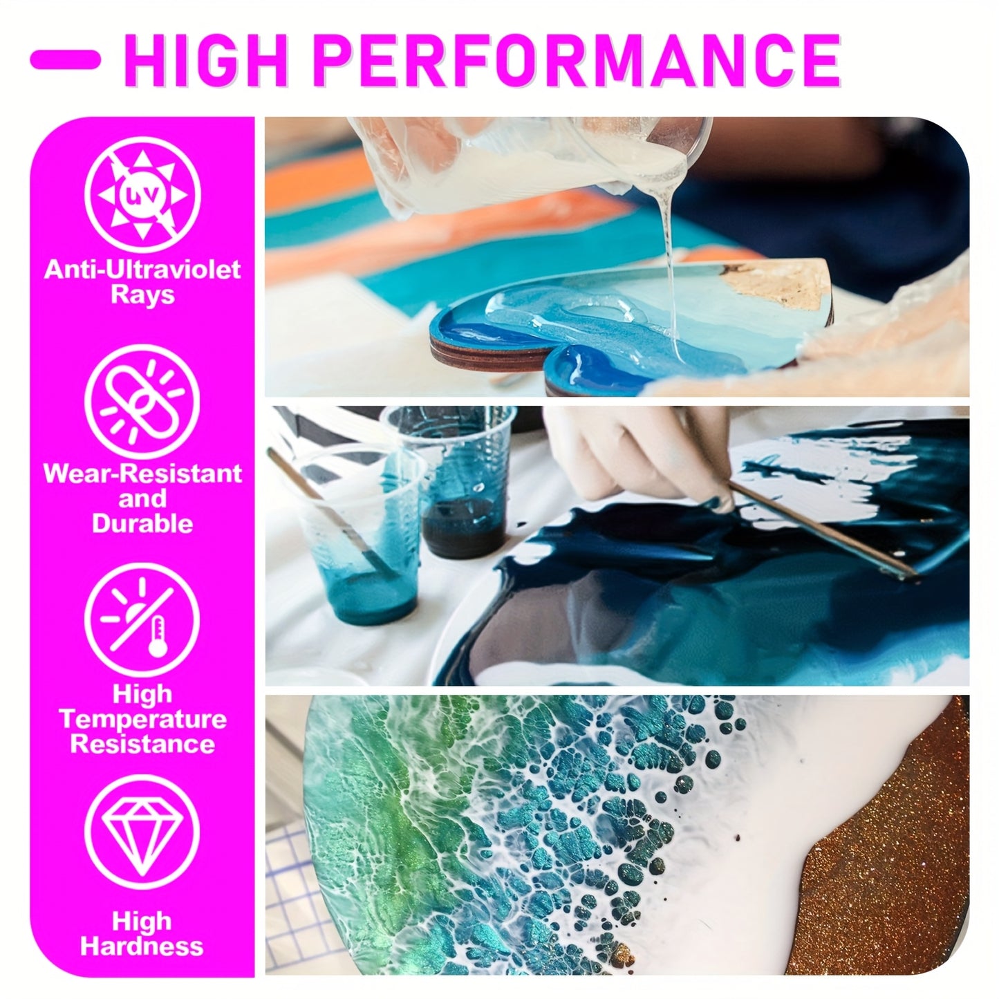 1000Ml (36Oz) Epoxy Resin Complete Kit with All Additions - Includes Molds, Measuring Cups, Glitter, Dried Flowers, And More. Crystal Clear Art-Grade Resin, Ideal for Coating, Casting, Jewelry, Tabletops, Bar Tops, Perfect for Enthusiasts