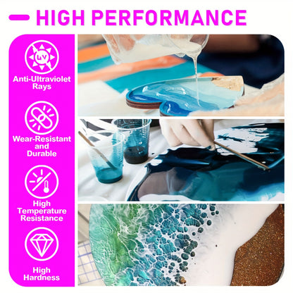 1000Ml (36Oz) Epoxy Resin Complete Kit with All Additions - Includes Molds, Measuring Cups, Glitter, Dried Flowers, And More. Crystal Clear Art-Grade Resin, Ideal for Coating, Casting, Jewelry, Tabletops, Bar Tops, Perfect for Enthusiasts