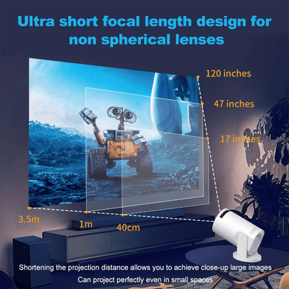 Projector Portable Mini Projector Wireless Connection with Speakers For Phone Movies, without built-in app, Dual 200 ANSI Allwinner Home Cinema Office Projetors High-definition Decoding Video, Cast High Definition Large Screen Movies, Cast High Definition