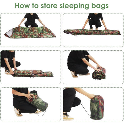 SINGLE SLEEPING BAGS CAMPING RECTANGULAR ENVELOPE ZIP UP ADULT