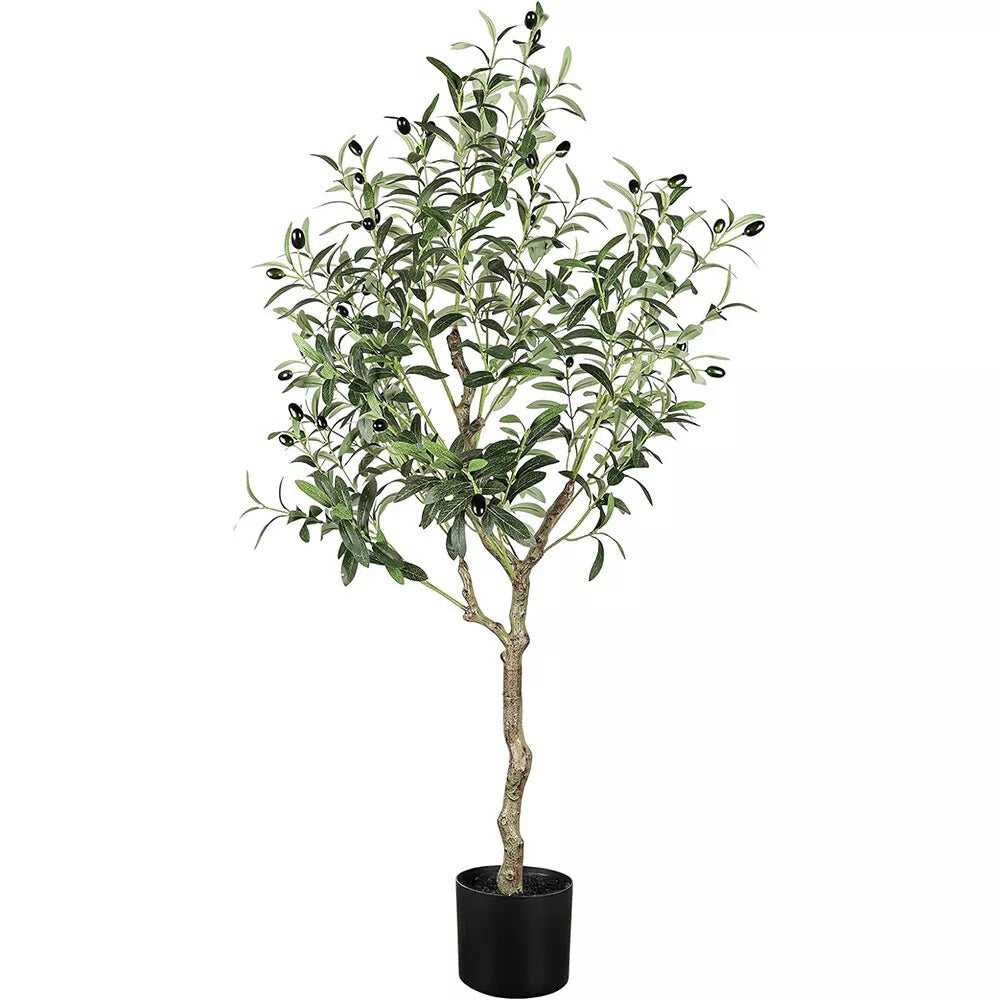 Artificial Olive Tree 120Cm Big Tall Fake Plants, Artificial Olive Plants Indoors in Pots, Faux Tropical Large Artificial Plant Suitable for Home Office Living Room Outdoors Decor