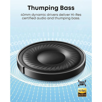 soundcore by Anker Q20i Hybrid Active Noise Cancelling Foldable Headphones, Wireless Over-Ear Bluetooth, 40H Long ANC Playtime, Hi-Res Audio, Big Bass, Customize via an App, Transparency Mode (Renewed)
