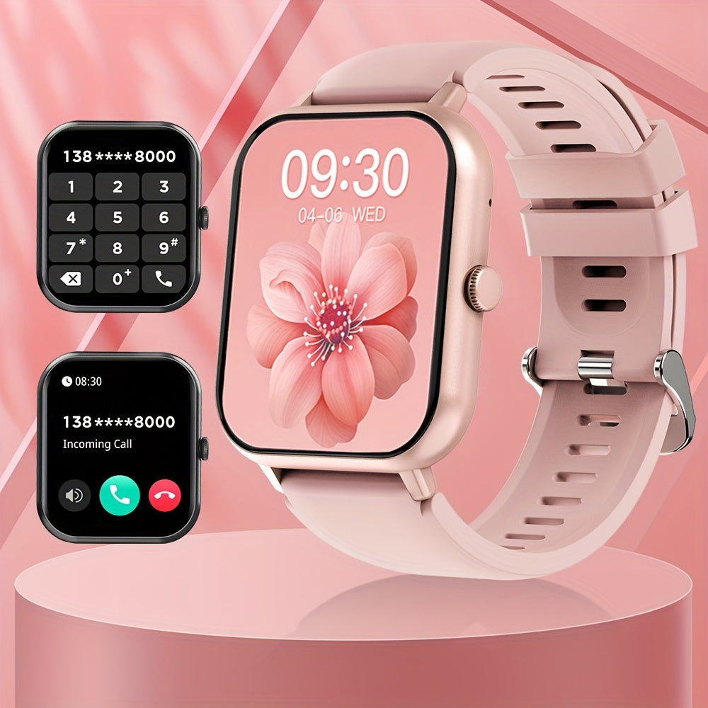 Smartwatch for Men And Women Gift, 4.65 cm Full Touch Screen Smartwatch with Text And Call Capabilities, Android Iphone, Fitness Tracking Watch, Exercise Mode, Pedometer, Distance, Calories, 100+ Exercise Mode