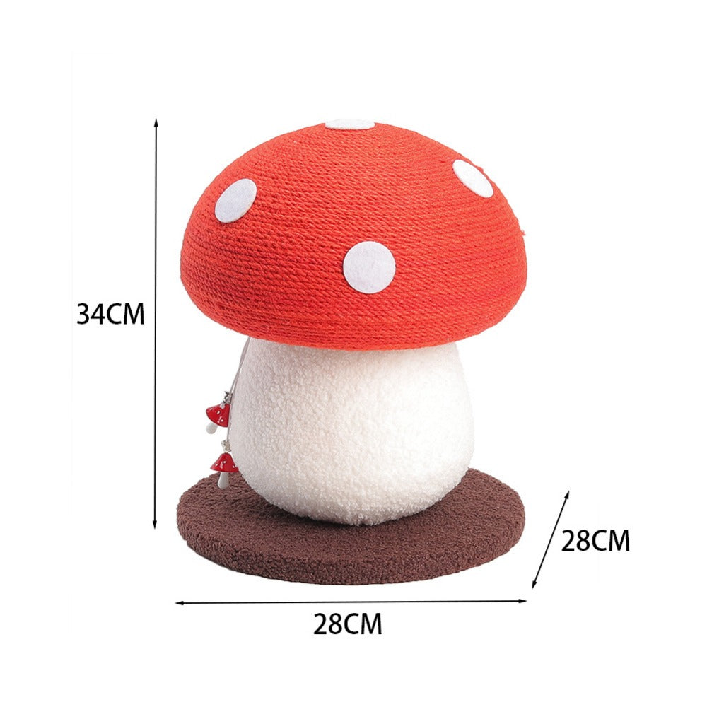 Mushroom Cat Scratching Post 28x28x34cm – Cute Sisal Scratch Pad for Indoor Cats, Furniture Protector & Claw Maintenance Cat Scratcher