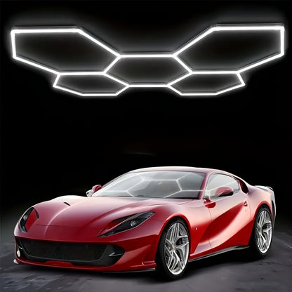 Hexagonal LED Garage Lights: Upgraded to 24 Sets Of Ultra Bright Ceiling Lights, Garage Lights, Detail Lights, Hexagonal Lighting, Suitable for Garages, Car Washes, Detail Stores, Hair Salons, Gyms, And Shops with Larger Sizes