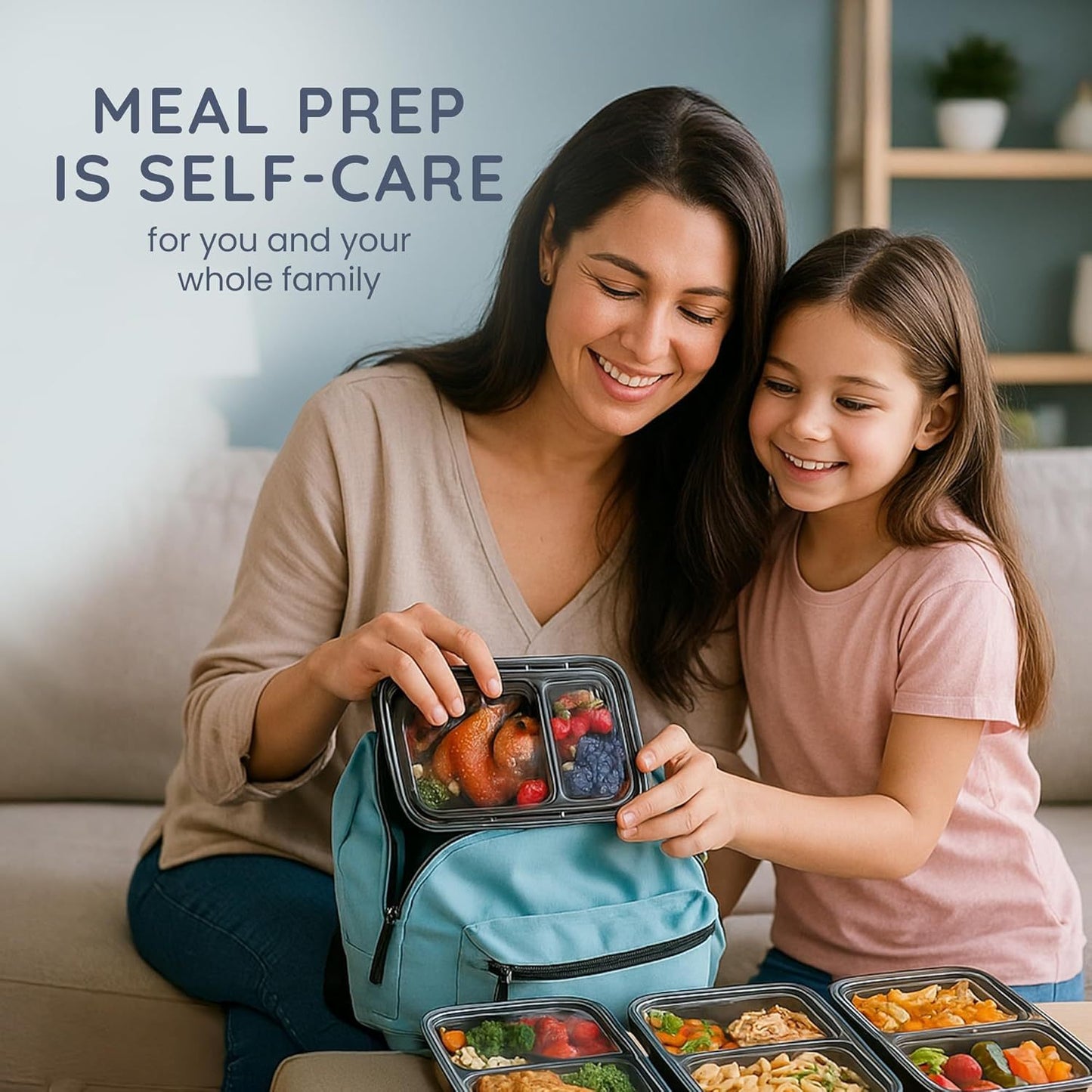 10/20pcs Meal Prep Containers with Lids, Reusable Food Storage Boxes, 1 & 2 Compartment Lunch Boxes, Stackable Plastic Takeaway Containers, Microwave Freezer Dishwasher Safe, Bento Lunch Box Set