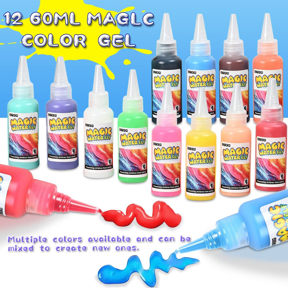 Magic Water Elf DIY Craft Kit 32 Piece - 12 Colours, 12 Moulds & Storage Box | STEM Sensory Art Toy for Boys & Girls | Creative Birthday Gift